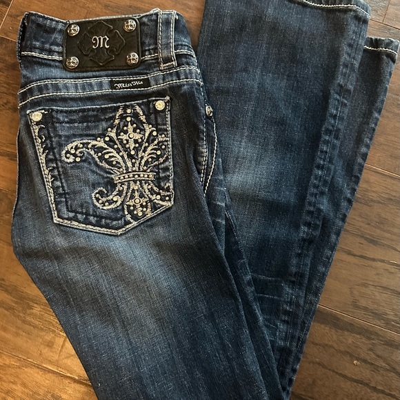 Miss Me Low Rise Rhinestone Western Bootcut Jeans JP5347B Size 25 - Picture 8 of 9